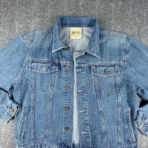 SENTICO Vtg Western Pinstripe Denim Jacket Mens Sz L Blue Type 3 Trucker Jacket